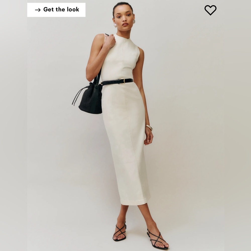 Reformation Kendi Midi Dress in Fior Di Latte - Picture 1 of 4